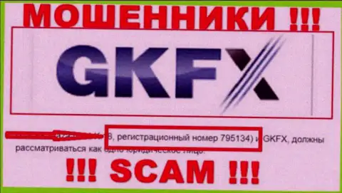 Номер регистрации мошенников internet сети конторы GKFX ECN - 795134