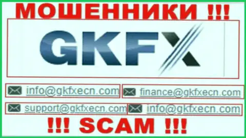 В контактной информации, на web-ресурсе мошенников GKFX Internet Yatirimlari Limited Sirketi, представлена эта электронная почта