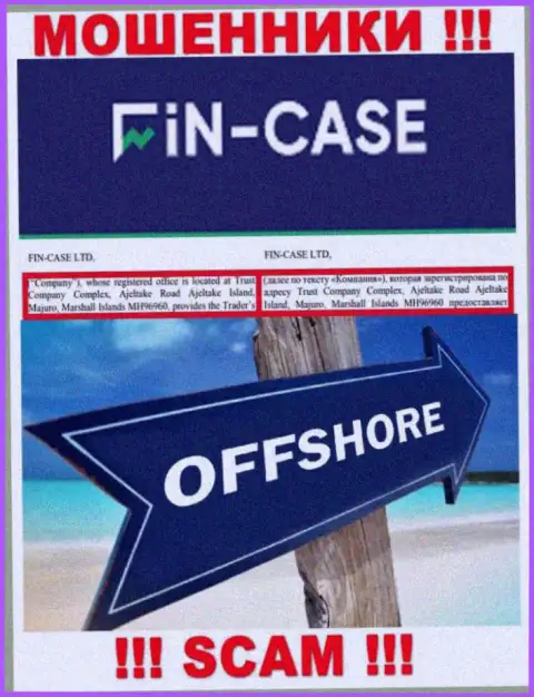 Fin Case - это МОШЕННИКИ !!! Скрылись в оффшорной зоне по адресу - Trust Company Complex, Ajeltake Road Ajeltake Island, Majuro, Marshall Islands MH96960 и отжимают денежные средства клиентов