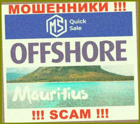 MSQuickSale базируются в оффшоре, на территории - Mauritius
