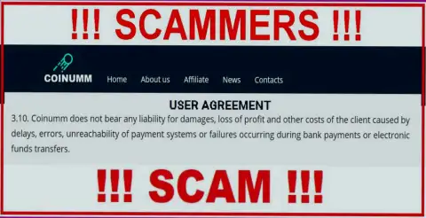 Coinumm fraudsters aren't liable for customer losses