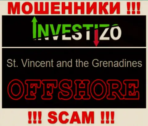Поскольку Investizo базируются на территории Сент-Винсент и Гренадины, прикарманенные денежные активы от них не вернуть