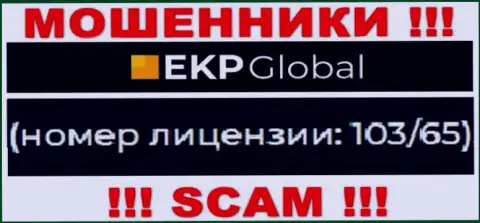 На информационном портале EKP Global имеется лицензионный документ, но это не отменяет их мошенническую суть