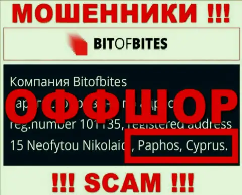 Bit Of Bites - это интернет-обманщики, их адрес регистрации на территории Кипр