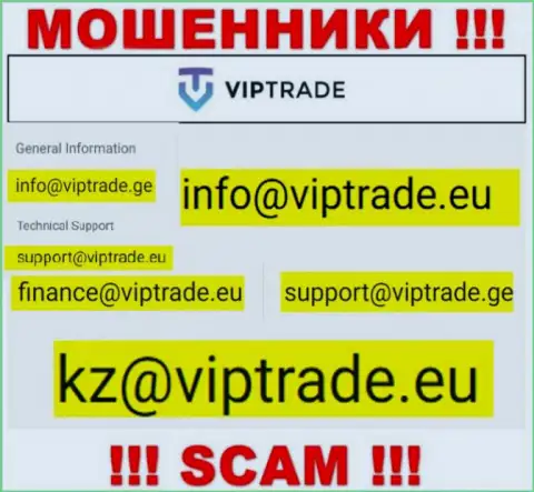 Данный электронный адрес интернет мошенники Vip Trade размещают на своем официальном сервисе