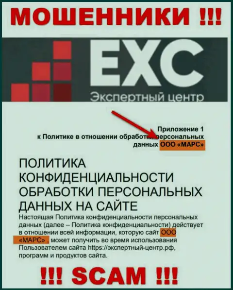 Вот кто владеет организацией Экспертный Центр России - это ООО МАРС