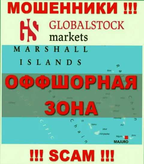ГлобалСтокМаркетс расположились на территории - Marshall Islands, избегайте совместной работы с ними
