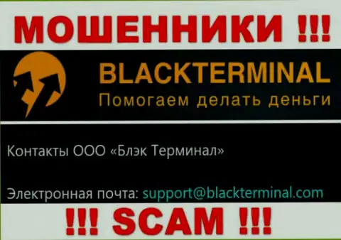 Весьма опасно общаться с интернет шулерами BlackTerminal, даже через их е-майл - жулики