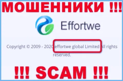 На сервисе Еффортве Глобал Лтд сообщается, что Effortwe Global Limited - их юридическое лицо, но это не значит, что они добропорядочные