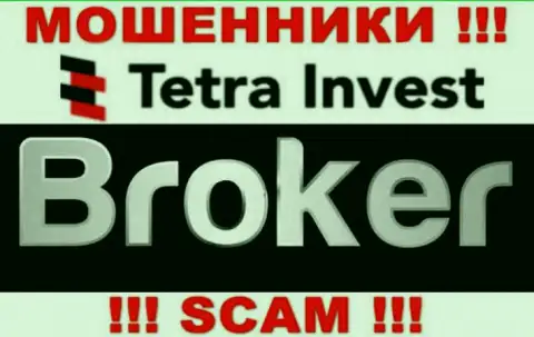 Брокер - это сфера деятельности internet аферистов Tetra-Invest Co