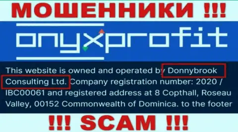 Юридическое лицо организации OnyxProfit Pro - это Donnybrook Consulting Ltd, инфа позаимствована с официального онлайн-ресурса