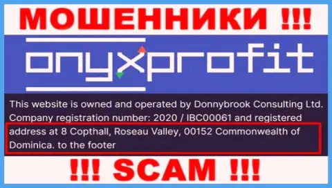 8 Copthall, Roseau Valley, 00152 Commonwealth of Dominica - это офшорный адрес Оникс Профит, оттуда МОШЕННИКИ надувают клиентов