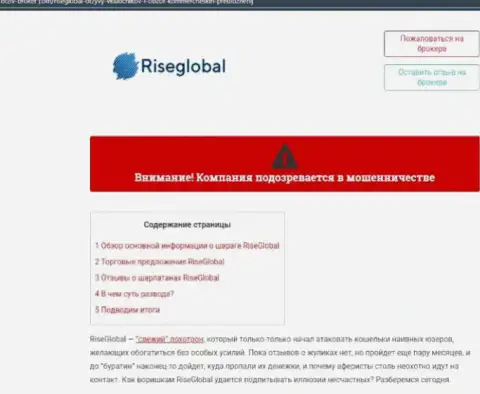 Подробно посмотрите условия взаимодействия Рисе Глобал, в конторе мошенничают (обзор)