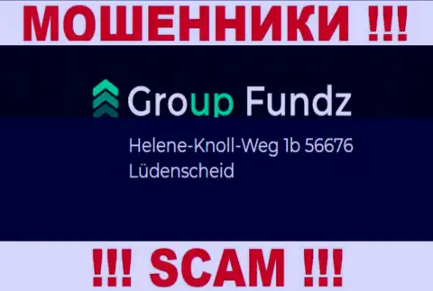 Официальный адрес преступно действующей компании GroupFundz Com липовый