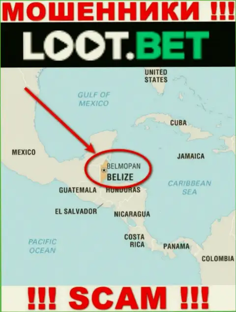 Избегайте совместной работы с интернет мошенниками LootBet, Belize - их официальное место регистрации