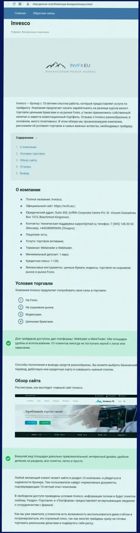 Расширенная инфа об форекс дилинговом центре ИНВФИкс на страницах интернет-площадки OtzyvyProVse Com