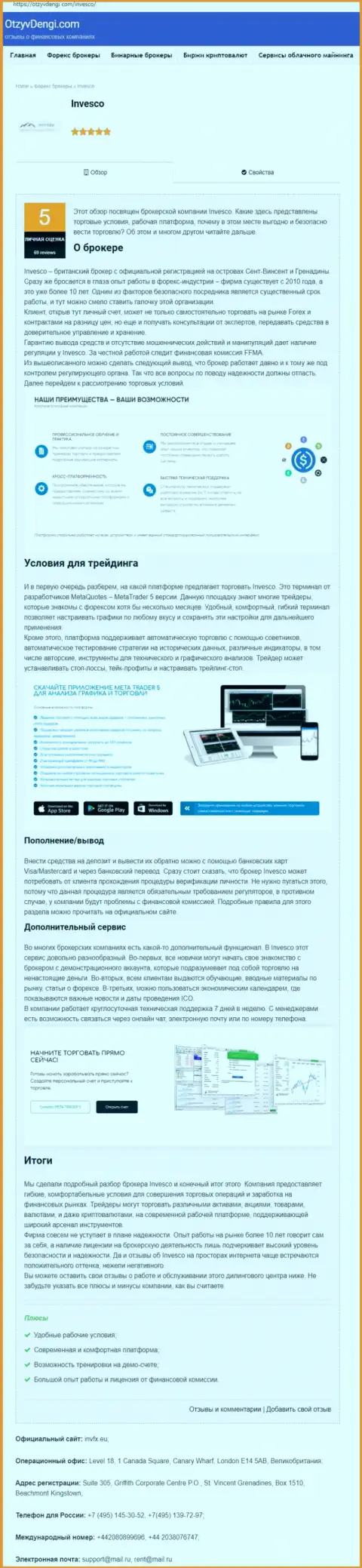 Информационный портал отзывденьги ком предоставил информационный материал о форекс брокерской компании INVFX Eu