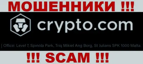За надувательство клиентов internet махинаторам CryptoCom ничего не будет, ведь они пустили корни в офшоре: Level 7, Spinola Park, Triq Mikiel Ang Borg, St Julians SPK 1000 Malta