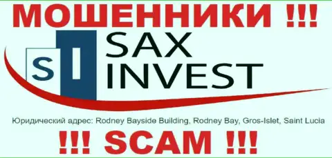 Денежные средства из организации SaxInvest забрать обратно нереально, поскольку расположились они в оффшоре - Rodney Bayside Building, Rodney Bay, Gros-Islet, Saint Lucia
