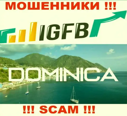 На сайте IGFB One написано, что они находятся в оффшоре на территории Dominica