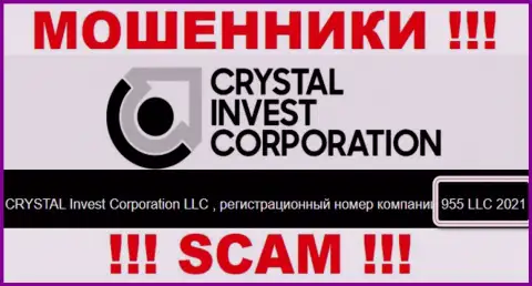 Номер регистрации организации CrystalInvestCorporation, возможно, что липовый - 955 LLC 2021