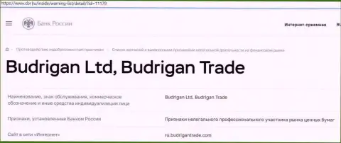Мошенники BudriganTrade загремели в черный список Центрального Банка Российской Федерации