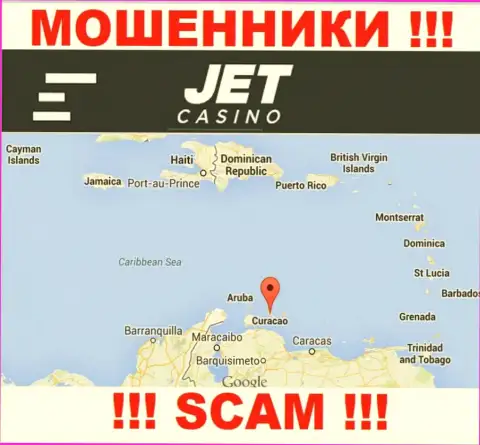 Место базирования Jet Casino на территории - Curaçao