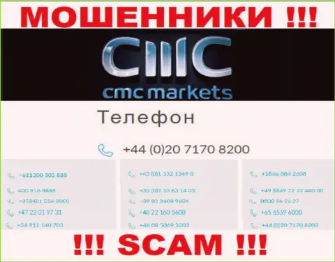 Ваш номер телефона попался в грязные лапы интернет обманщиков CMC Markets - ожидайте звонков с разных номеров телефона
