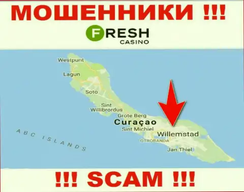 Curaçao - именно здесь, в офшоре, пустили корни internet-аферисты Фреш Казино