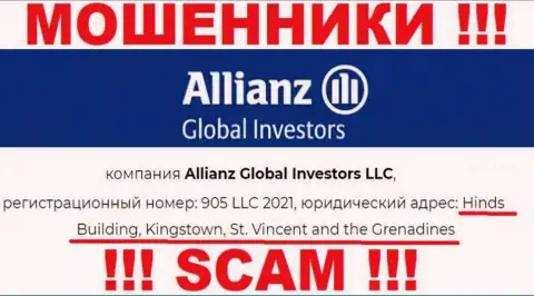 Оффшорное местоположение AllianzGlobal Investors по адресу Hinds Building, Kingstown, St. Vincent and the Grenadines позволило им безнаказанно грабить