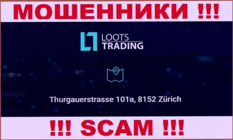 Loots Trading - это обычные шулера !!! Не намерены показывать настоящий адрес организации