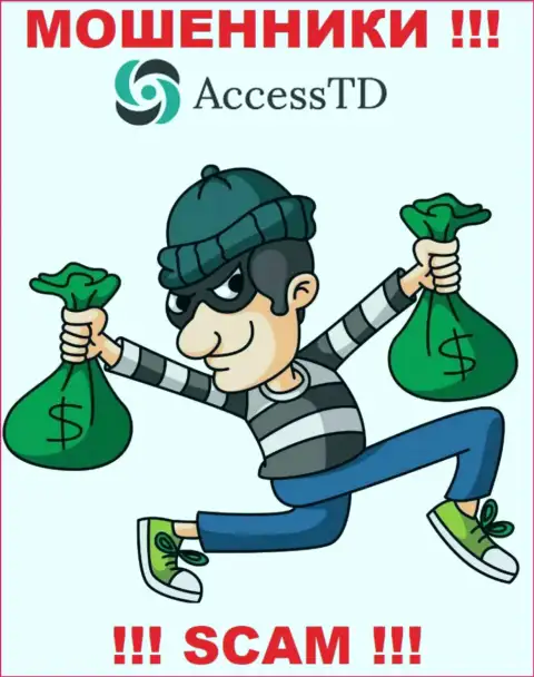 На требования мошенников из организации AccessTD оплатить налоги для возвращения денег, ответьте отрицательно