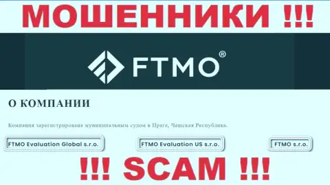 На информационном сервисе ФТМО Ком говорится, что FTMO s.r.o. - это их юридическое лицо, но это не значит, что они добросовестные