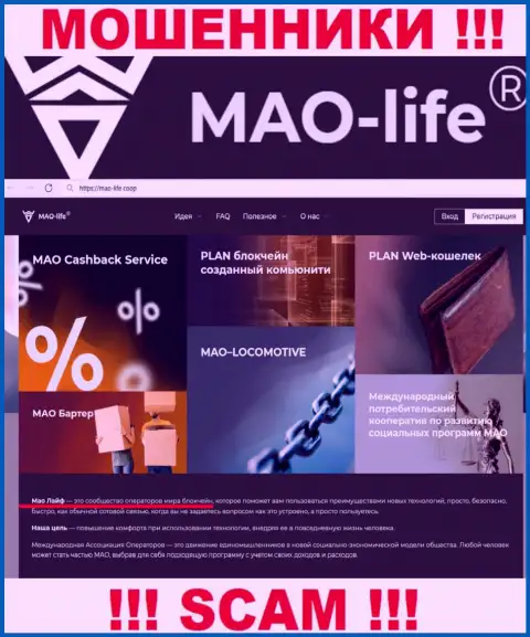 Крипта - сфера деятельности преступно действующей компании MAO-Life