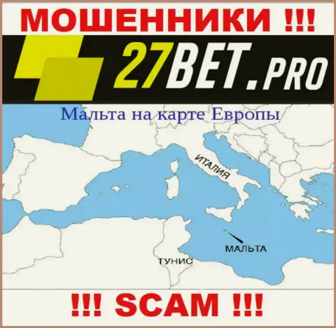 В компании 27 Bet спокойно обувают доверчивых людей, поскольку зарегистрированы в офшорной зоне на территории - Malta