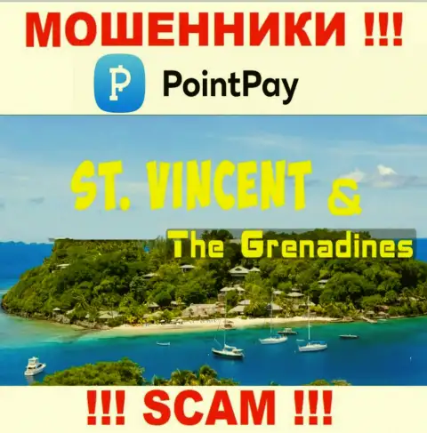 PointPay указали у себя на ресурсе свое место регистрации - на территории Kingstown, St. Vincent and the Grenadines
