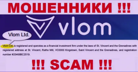 Юридическое лицо, владеющее интернет-мошенниками Влом - это Vlom Ltd