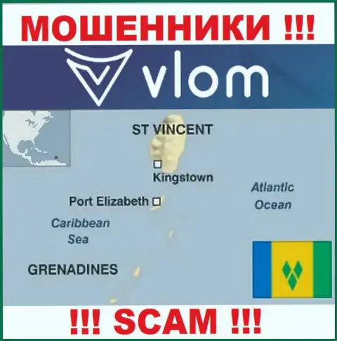 Влом Ком пустили свои корни на территории - Saint Vincent and the Grenadines, избегайте совместного сотрудничества с ними