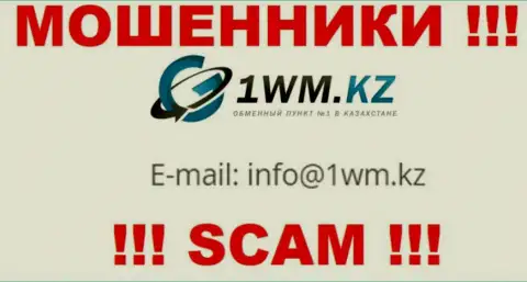 На web-сайте мошенников 1WM Kz есть их электронный адрес, но писать письмо не стоит