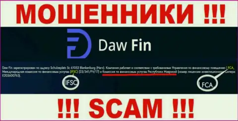 Организация DawFin мошенническая, и регулятор у нее такой же шулер