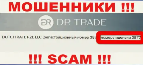 Будьте бдительны, зная лицензию на осуществление деятельности DRTrade Online с их сайта, избежать грабежа не удастся это АФЕРИСТЫ !!!