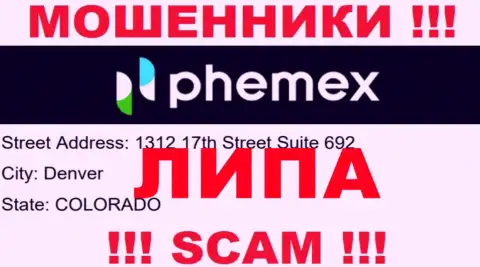 Офшорная юрисдикция организации PhemEX на ее сайте предложена фейковая, будьте внимательны !