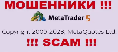 Юридическим лицом MetaTrader 5 является - MetaQuotes Ltd