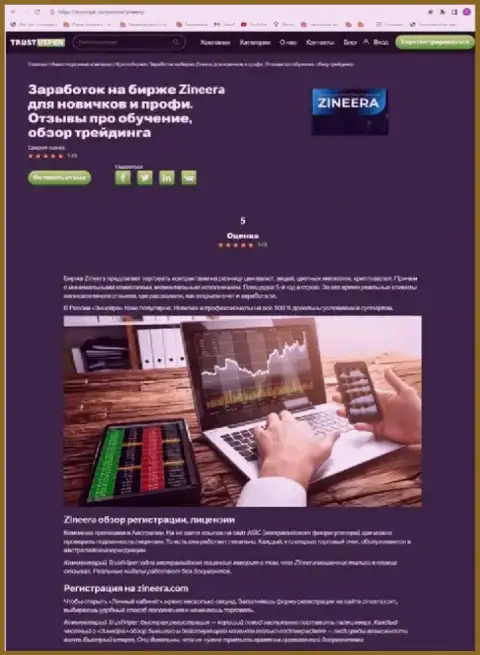 Правила регистрации на официальной онлайн странице брокера Zinnera, представленные в обзорной статье на онлайн-сервисе ТрастВип Ком