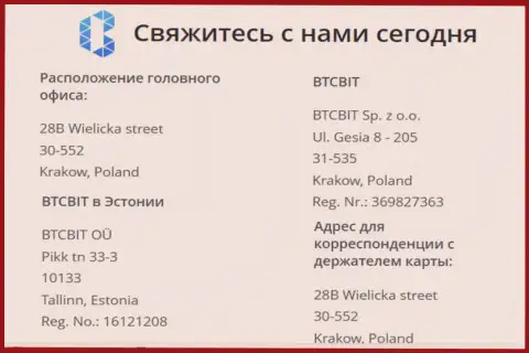 Официальный адрес криптовалютной онлайн-обменки БТК Бит и координаты офиса online обменника на территории Эстонии в Таллине