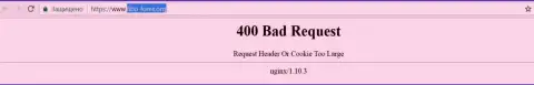 Официальный web-ресурс forex брокера FIBO-forex Org несколько дней заблокирован и выдает - 400 Bad Request (ошибка)