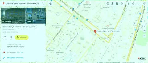 Слитый одним из работников 770 Капитал адрес месторасположения преступной брокерской конторы на Yandex Maps
